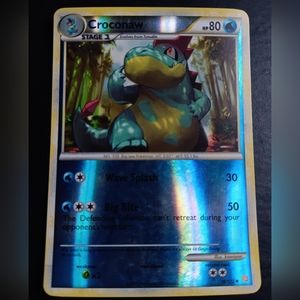 Croconaw Pokemon Card - HGSS HeartGold SoulSilver - 38/123 Uncommon Reverse Holo